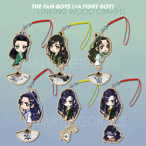 MXTX linked wood charms MXTX linked wood charms