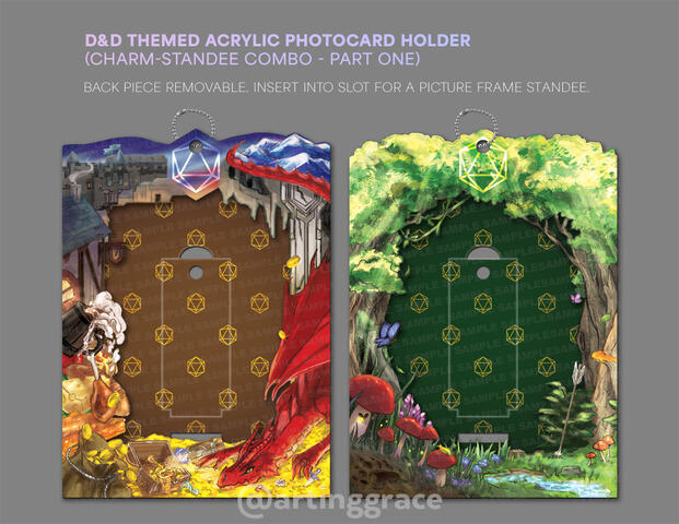 D&amp;D themed Photocard holder charm-standees